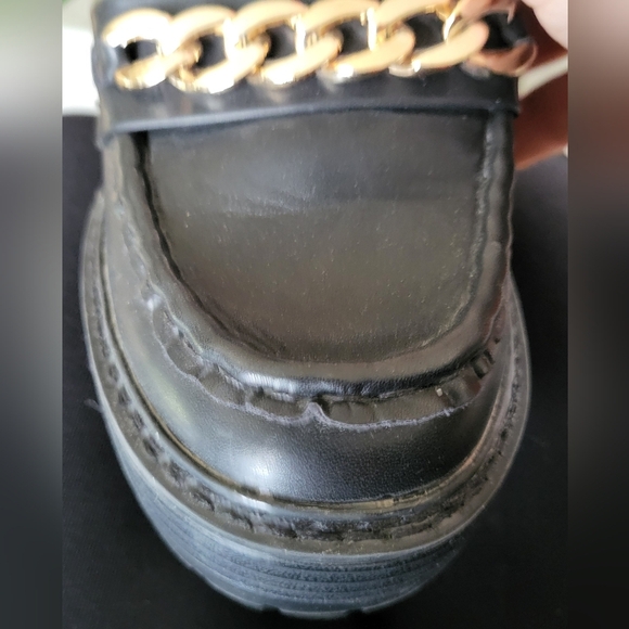New York and Company Women's Black Brooke Heel Loafer Shoes Chunky Y2K! Size 10 - Picture 3 of 7